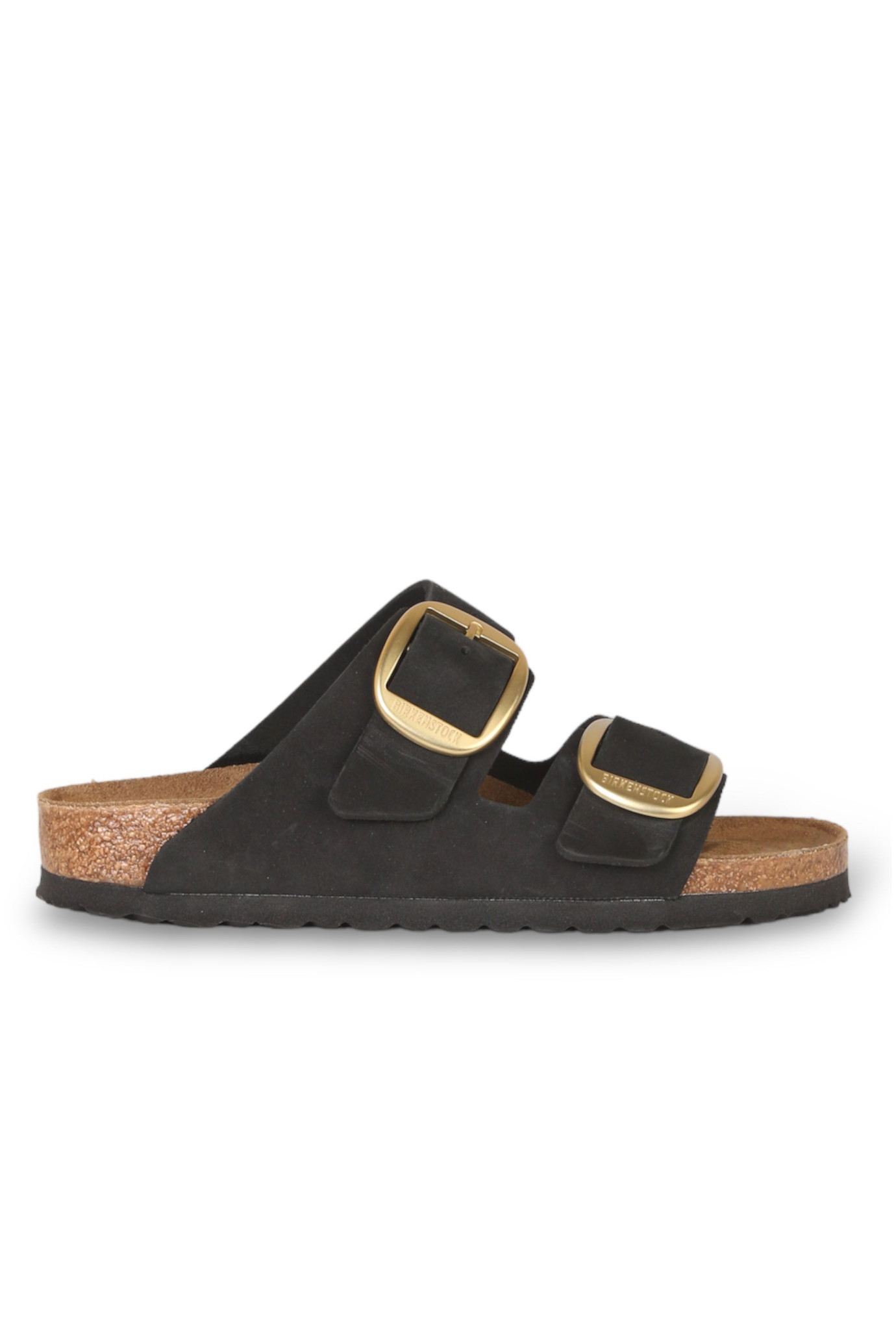 Arizona Leather Gold Buckle Sandals NERO