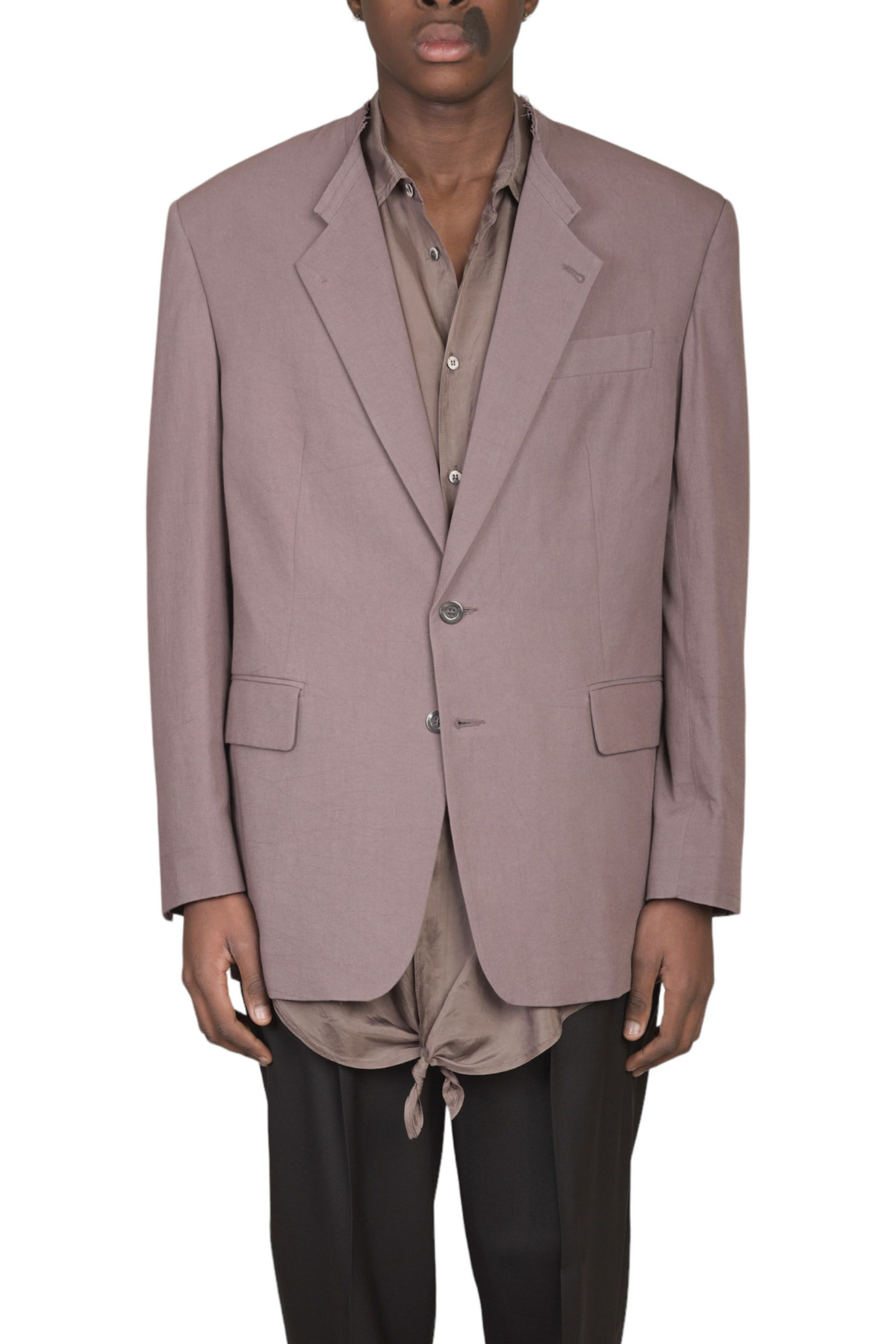 Officina Raw Neck Blazer VIOLA