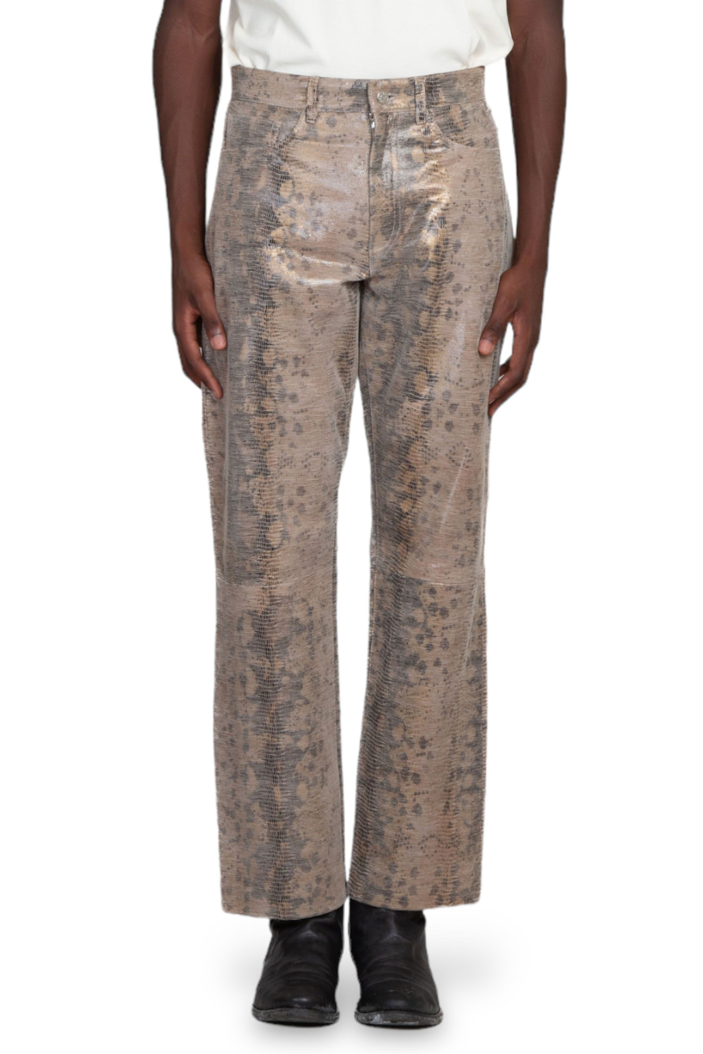 Snake Print Pants BEIGE