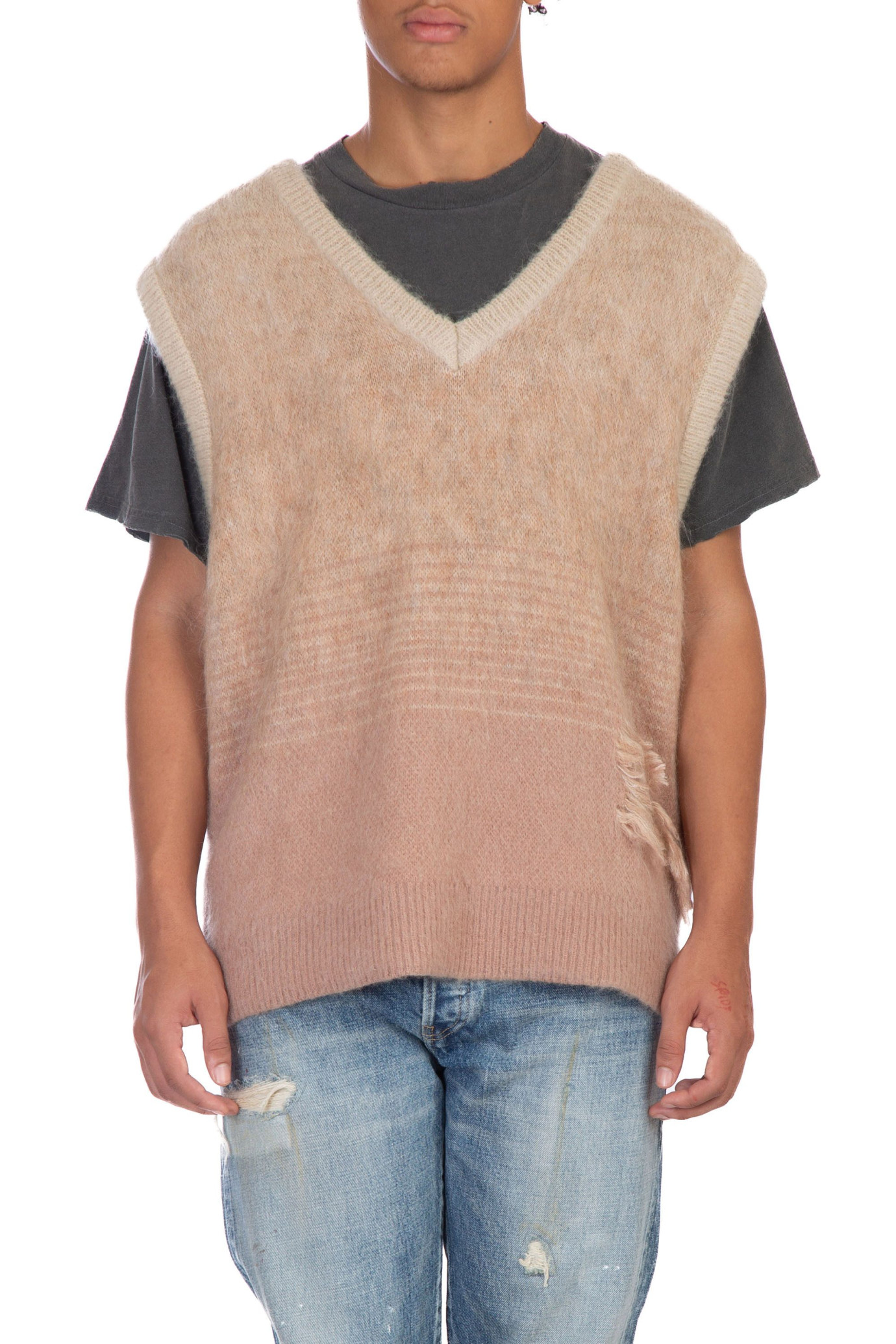 Gradient Mohair Vest BEIGE