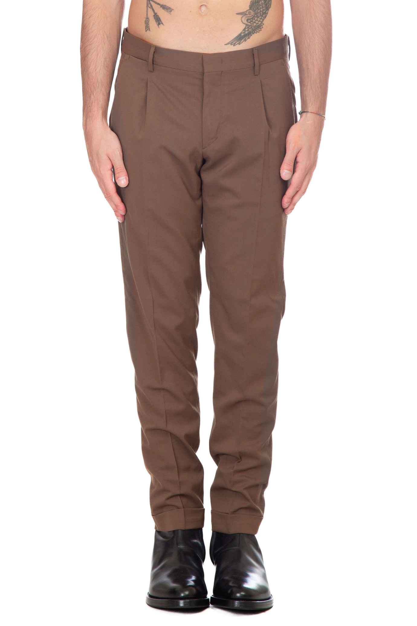 Tiberio Pleated Pants MARRONE