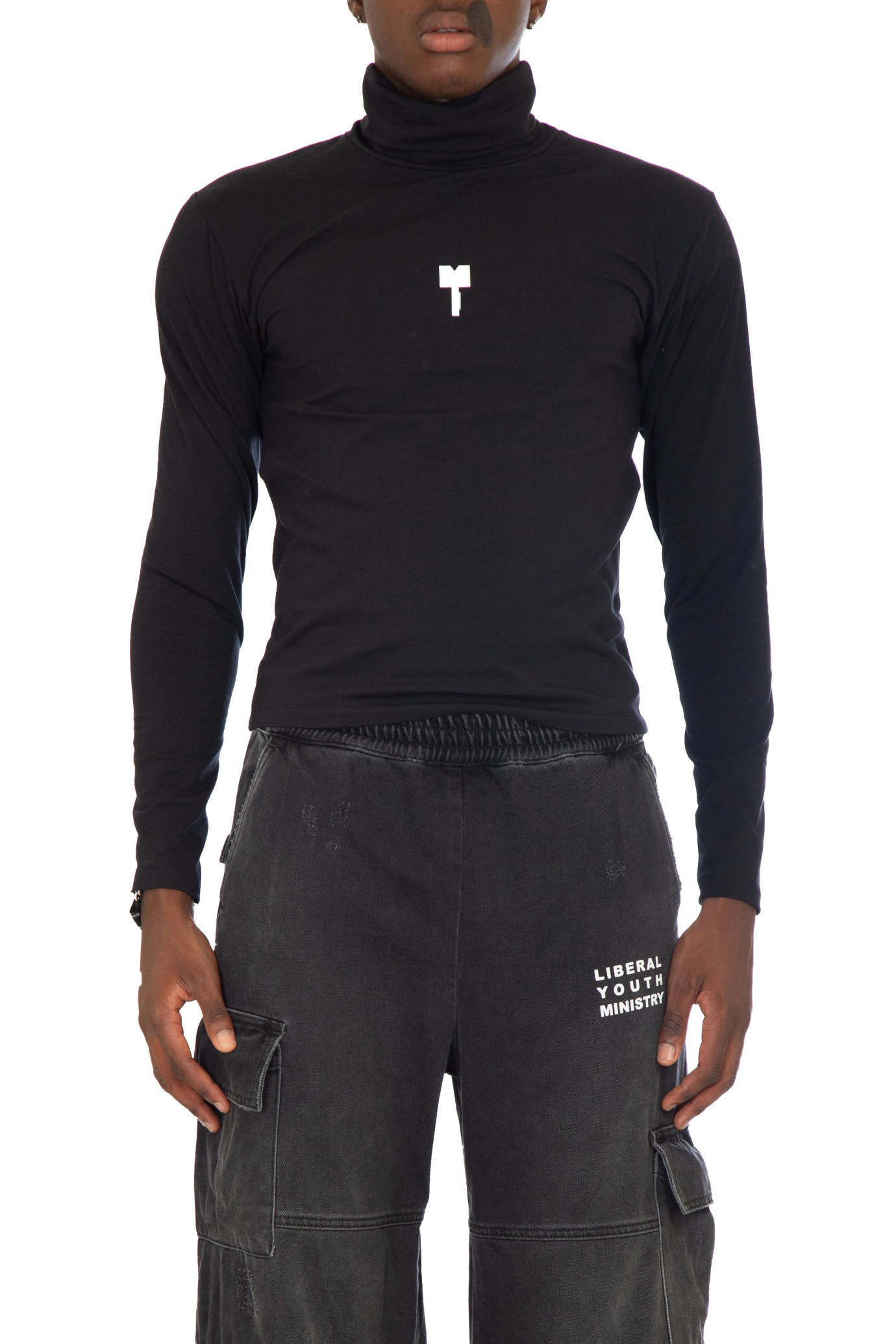 Lycra Turtleneck Ls Tee NERO