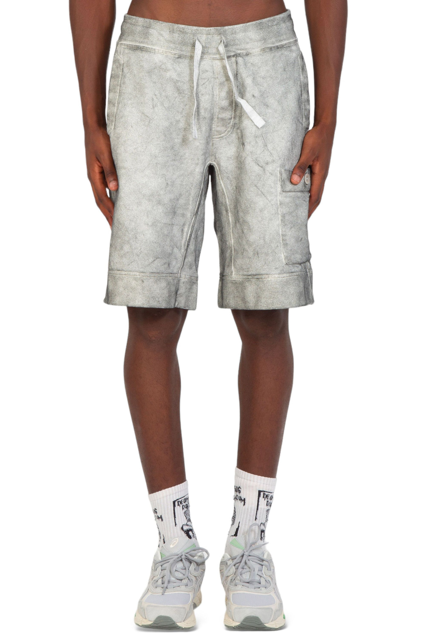 Stone Washed Jersey Shorts GRIGIO