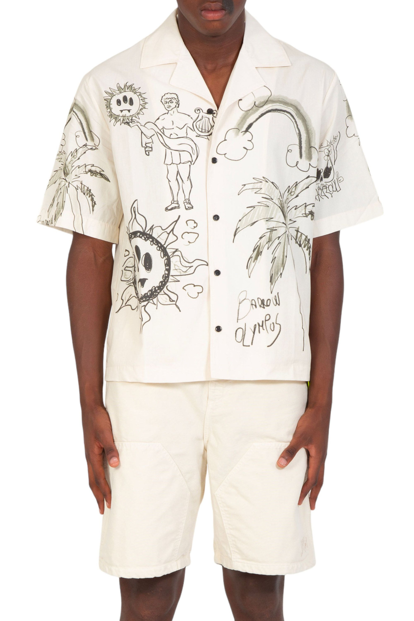 Graffiti Bowling Shirt BIANCO