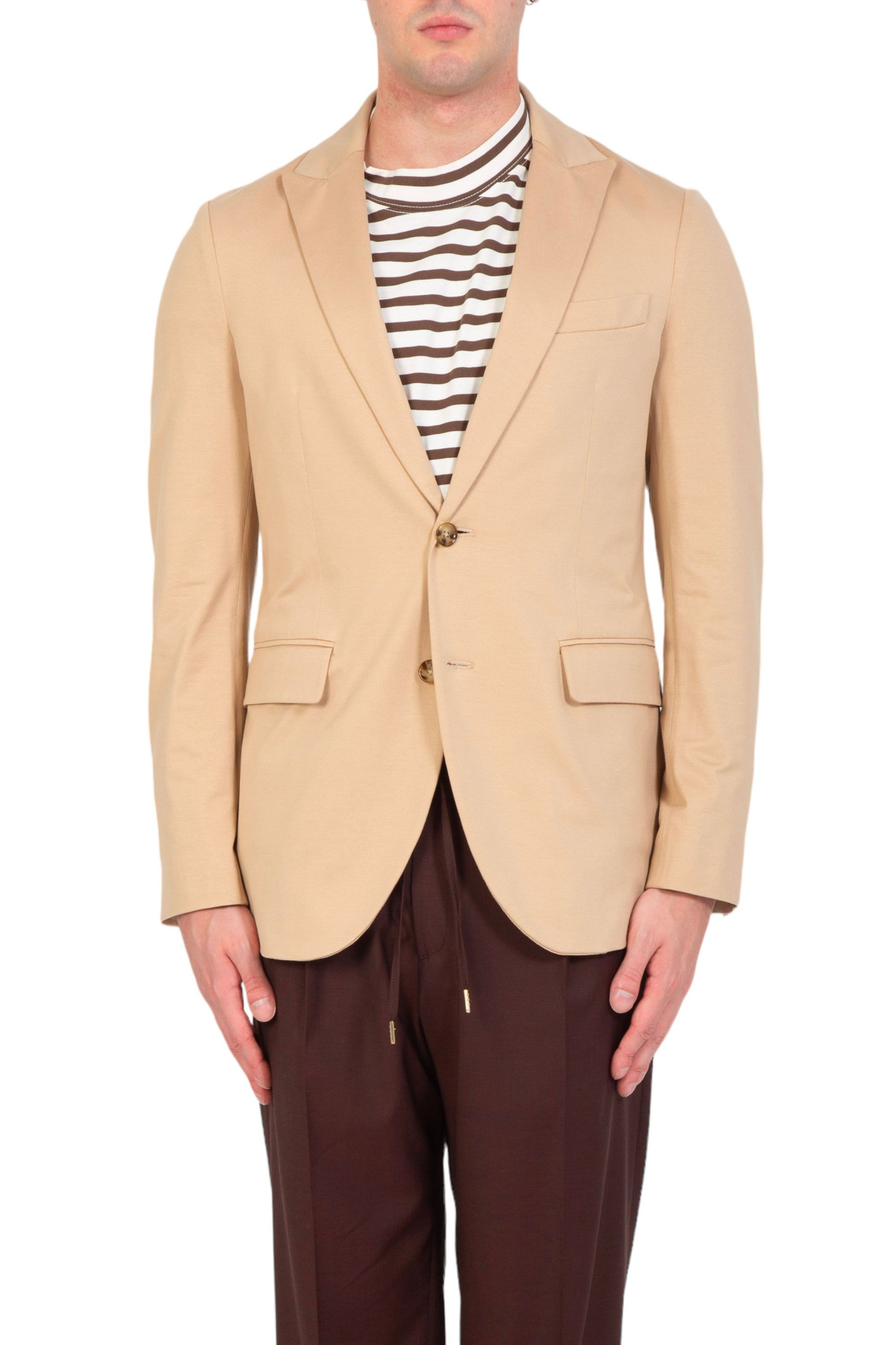 Single-Breast Jersey Blazer BEIGE