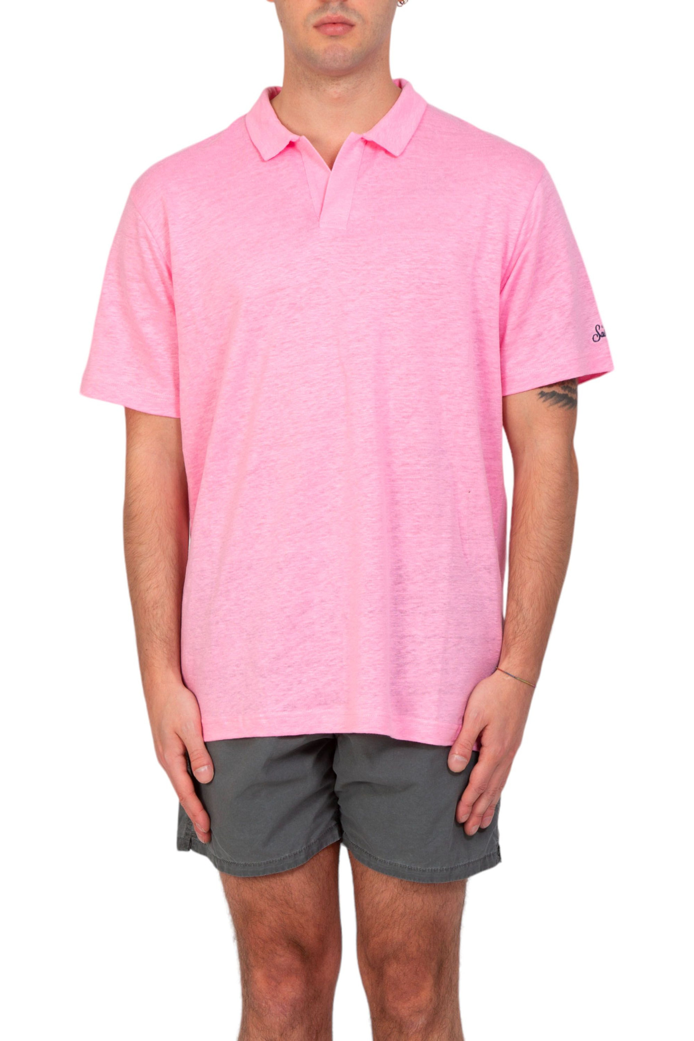 Fraser Linen Polo Shirt ROSA