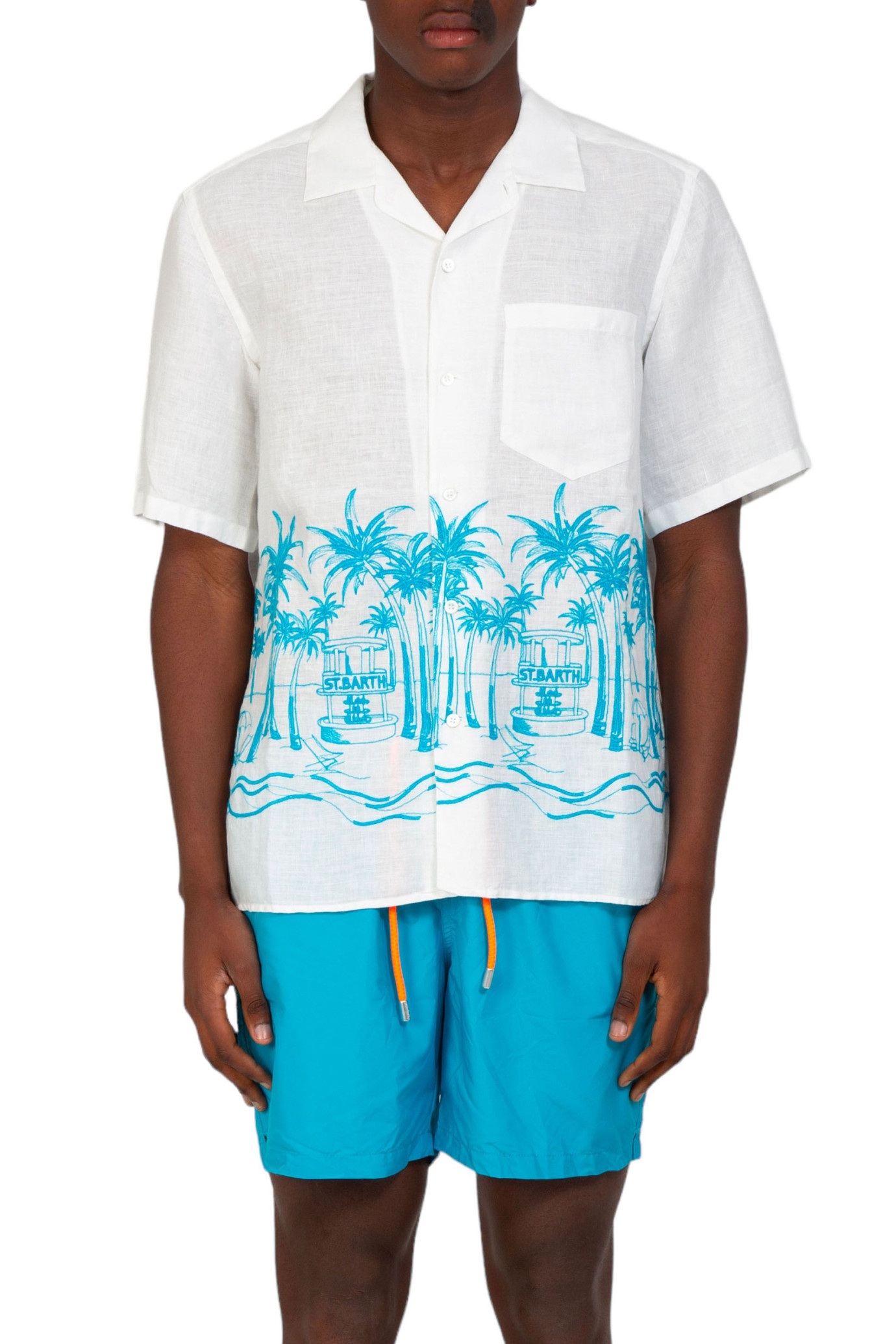 Palm Beach Riviera Bowling Shirt BIANCO