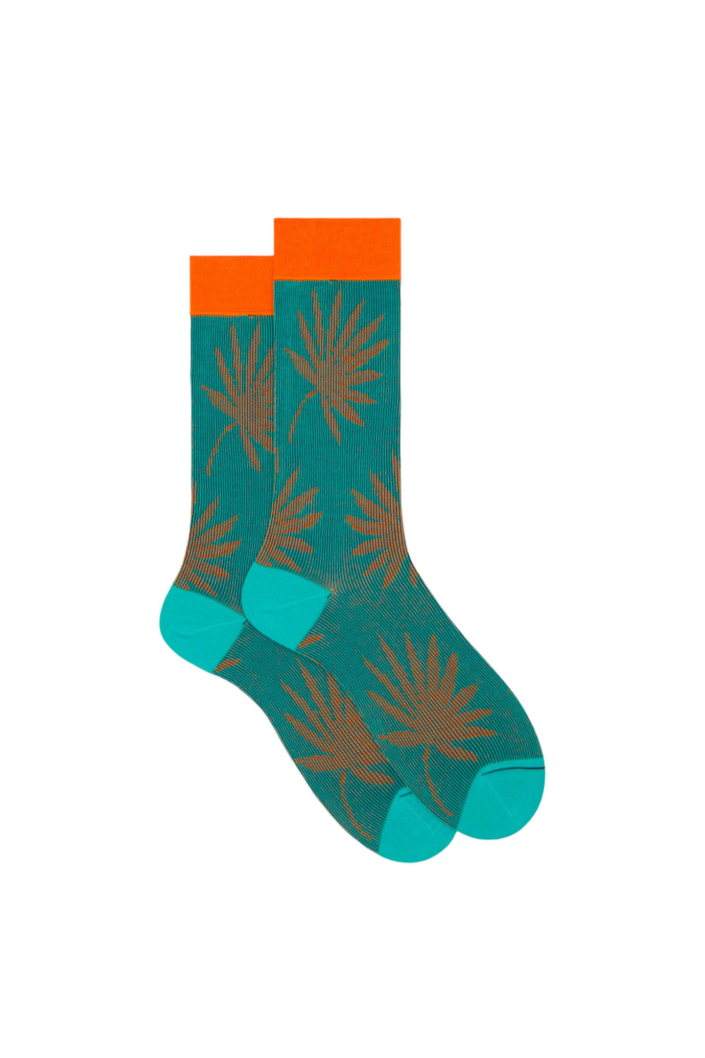 Leaves Short Socks AZZURRO