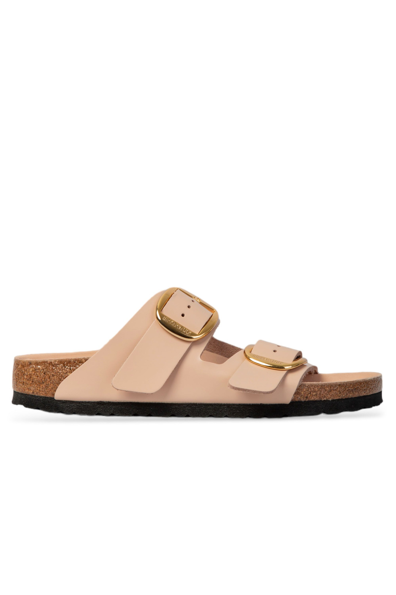 Arizona Big Buckle Shiny Beige Leather Sandals BEIGE