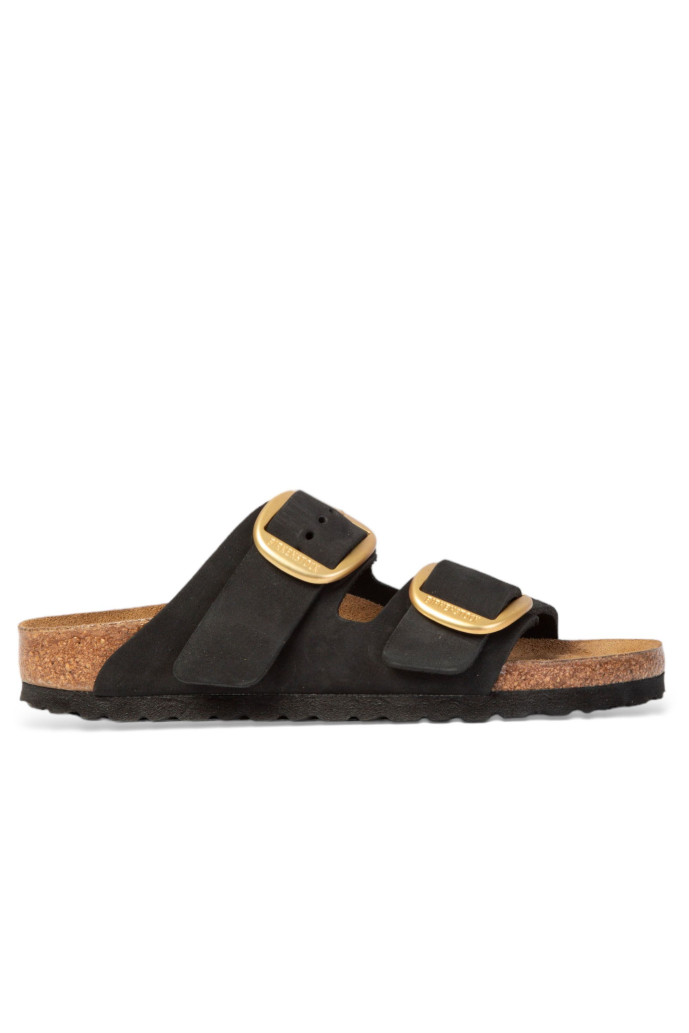 Arizona Big Buckle Black Nubuck Sandals NERO