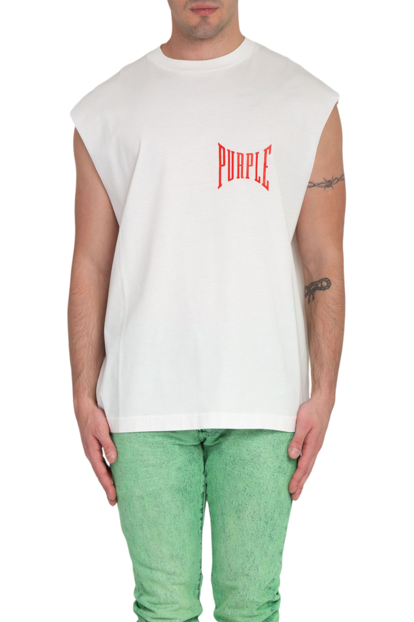 Logo Cut Off Tee BIANCO